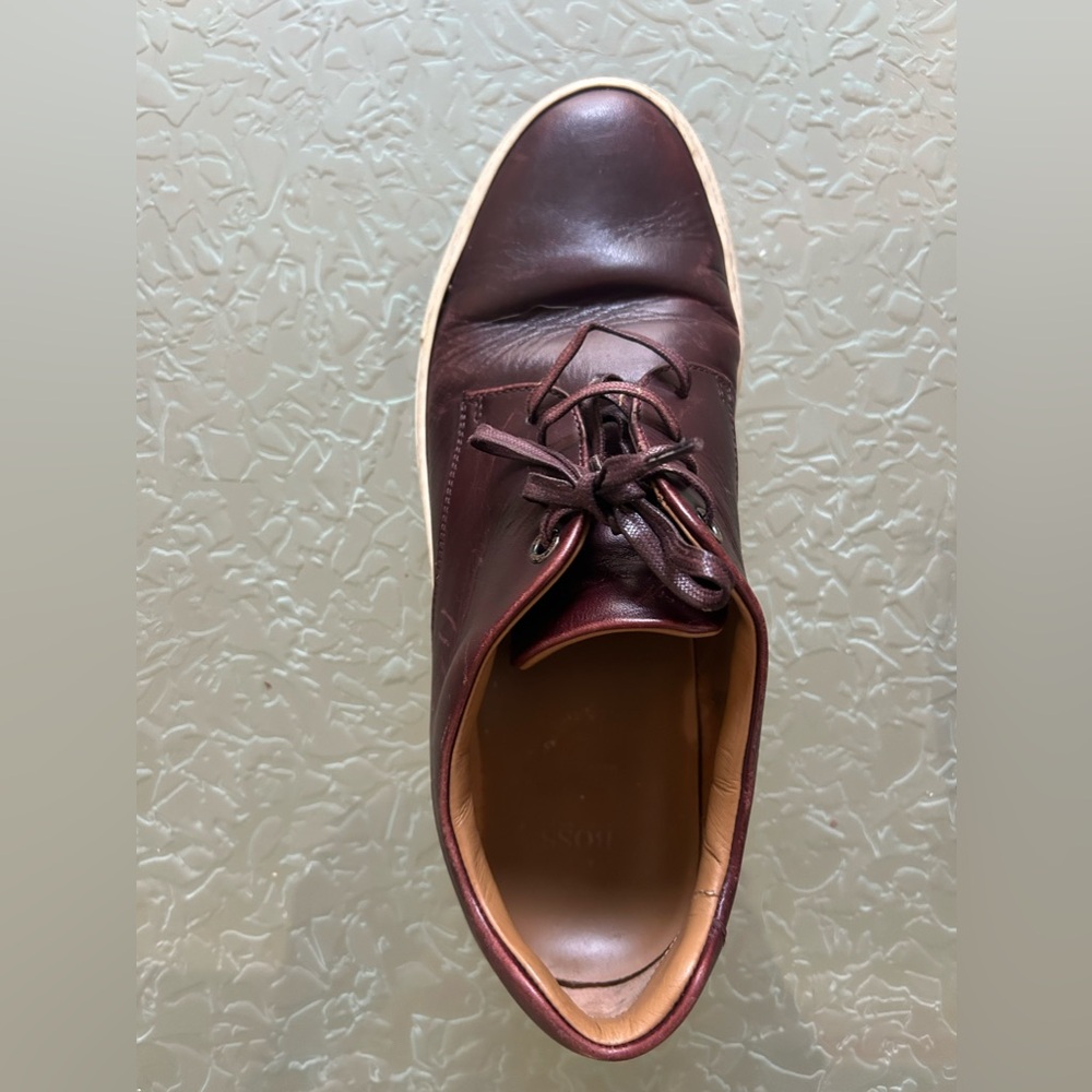 Boss Maroon Leather Sneakers Size 41